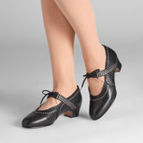 Margaret 1920s Shoes Wide (Black/Pewter)