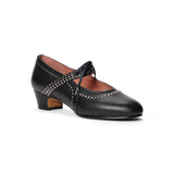 Margaret 1920s Shoes Wide (Black/Pewter)