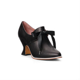 Pompadour Leather 18th Century Shoes (Black)