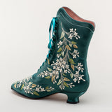 Flora Embroidered Boots (Emerald Green)