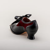 Lucille Edwardian Oxfords (Black/Burgundy)