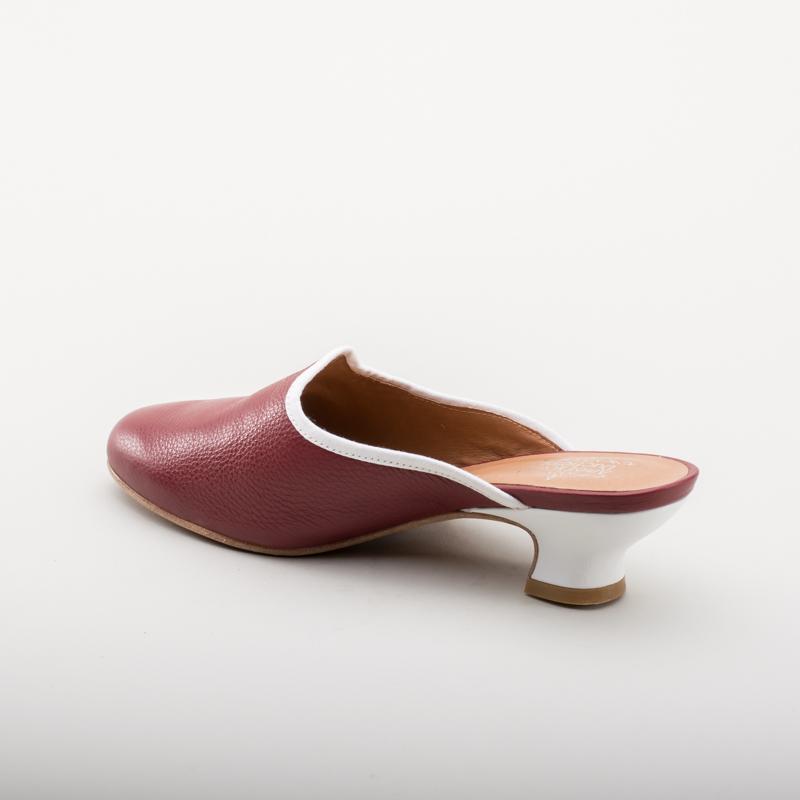 Sophie 18th Century Leather Mules (Oxblood)(1760-1790)